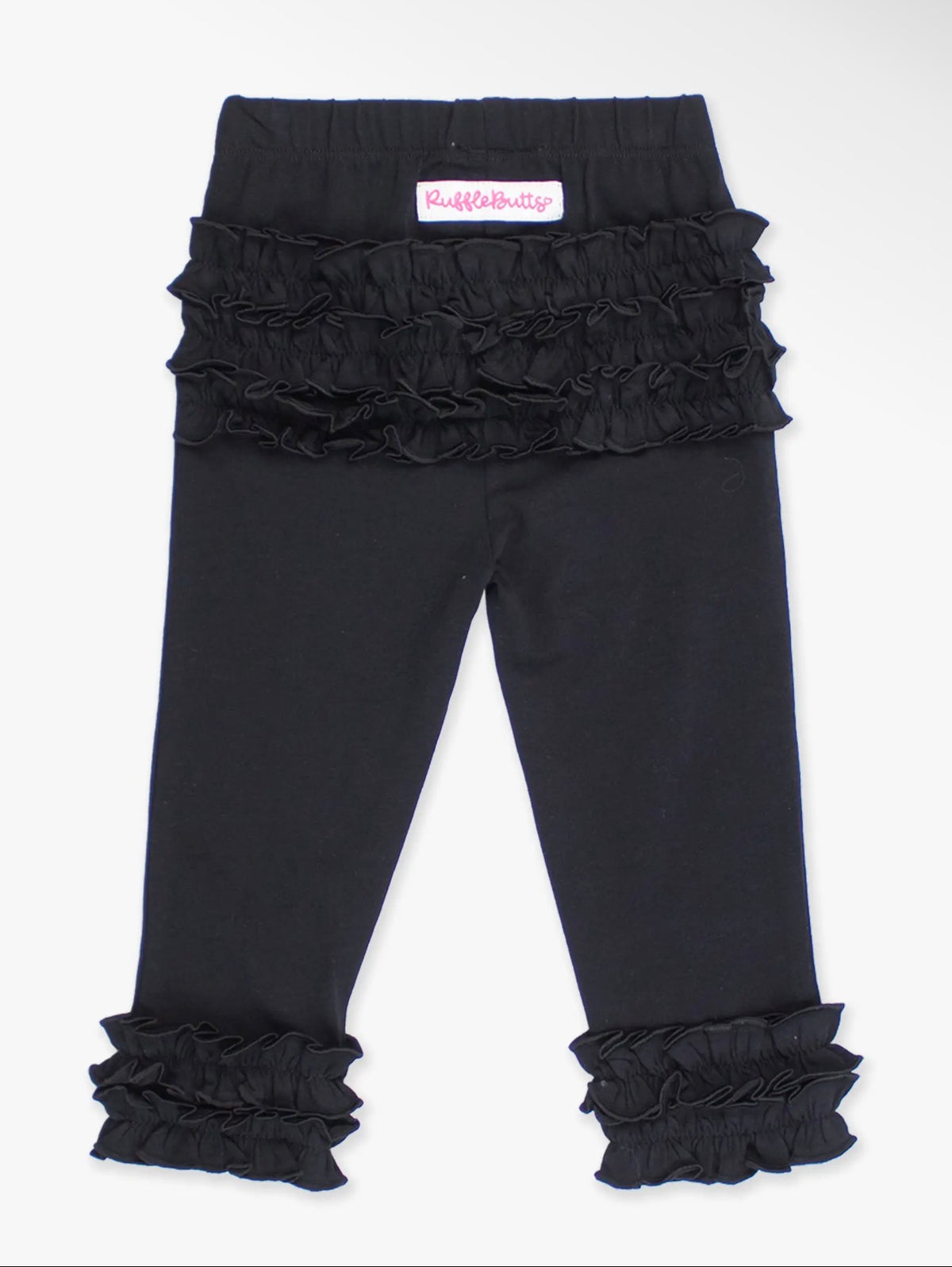 Black Leggings- Ruffled Rear + Ankle