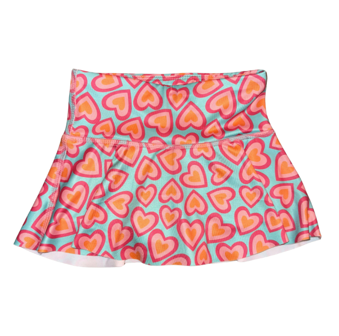 Turquoise Heart Athletic Skort