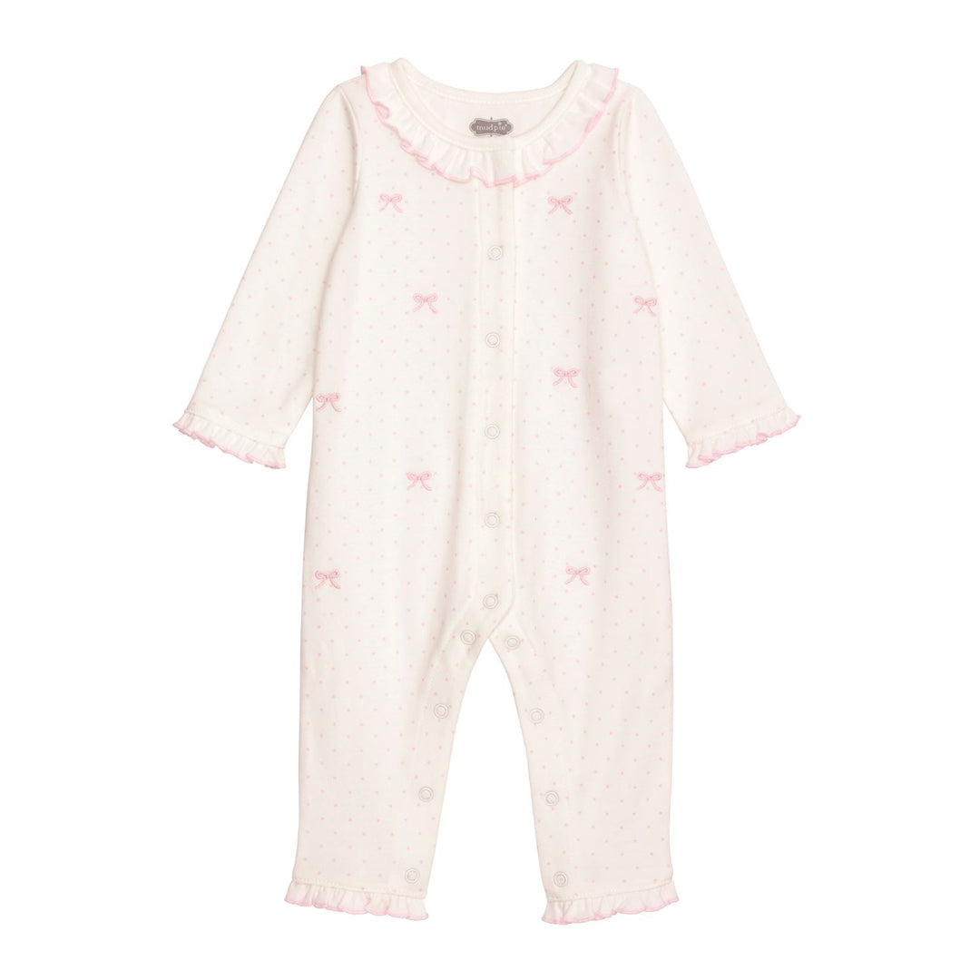 Embroidered Bow One-Piece