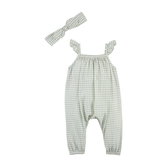 Green Gingham Longall Set