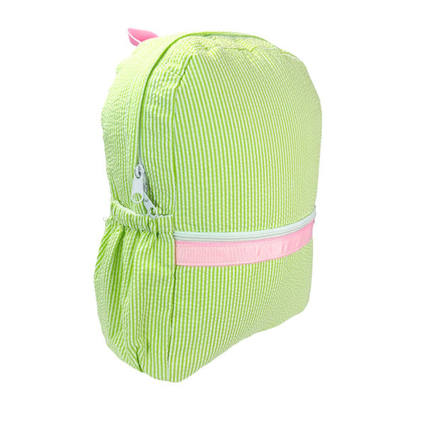 Sweet Pea Seersucker Medium Backpack w/ Pocket