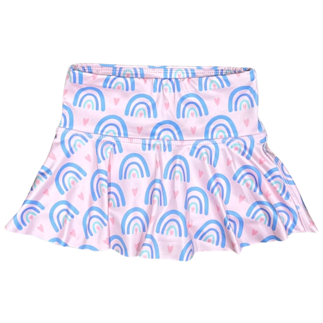 Rainbow Heart Athletic Skort
