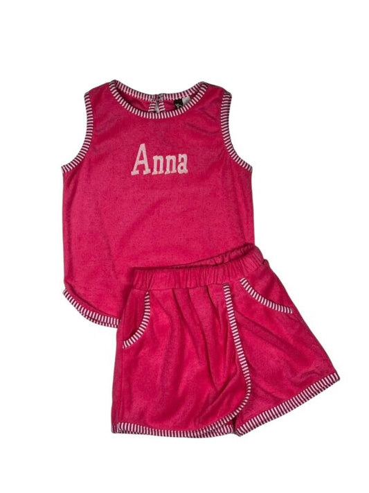Clara Hot Pink Terry Skort Set