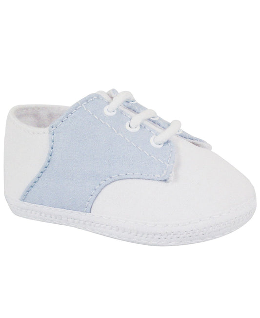 White and Light Blue Saddle Oxford