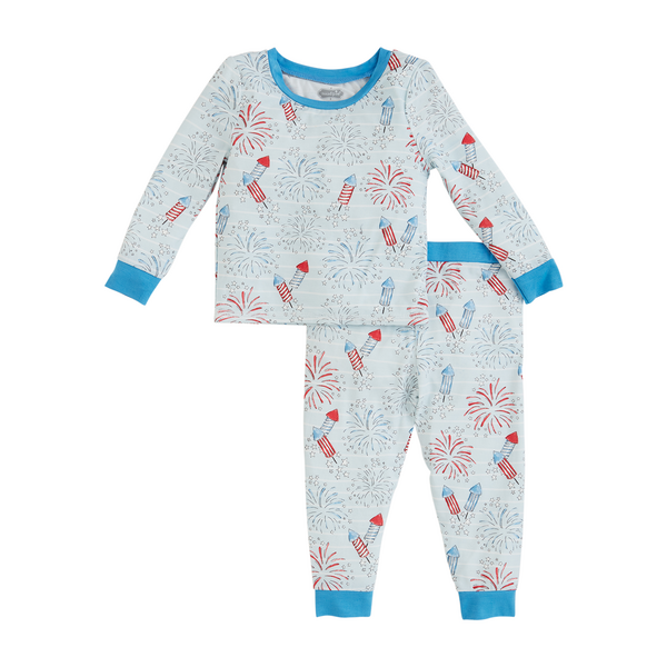 Blue Firework Glow Pajamas