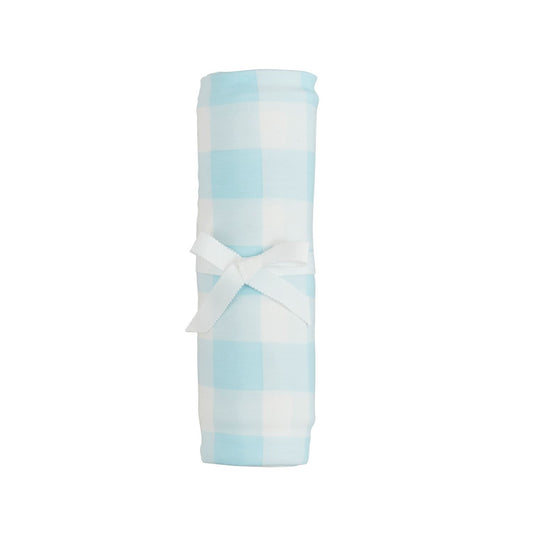Blue Gingham Stretchy Swaddle