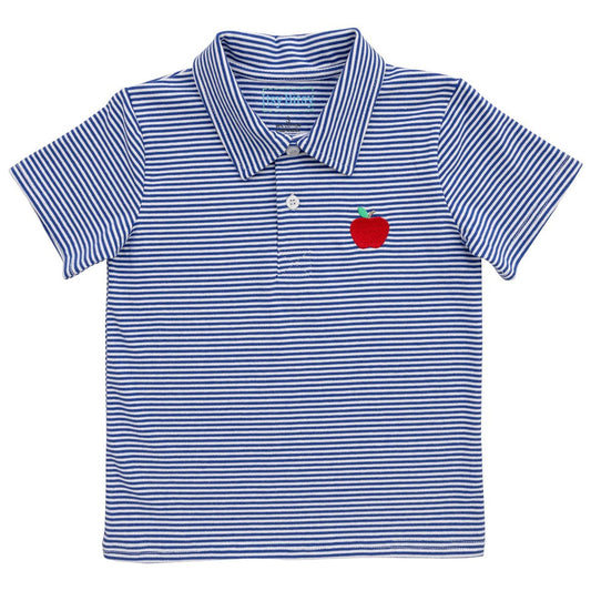 Navy Stripe Apple Polo