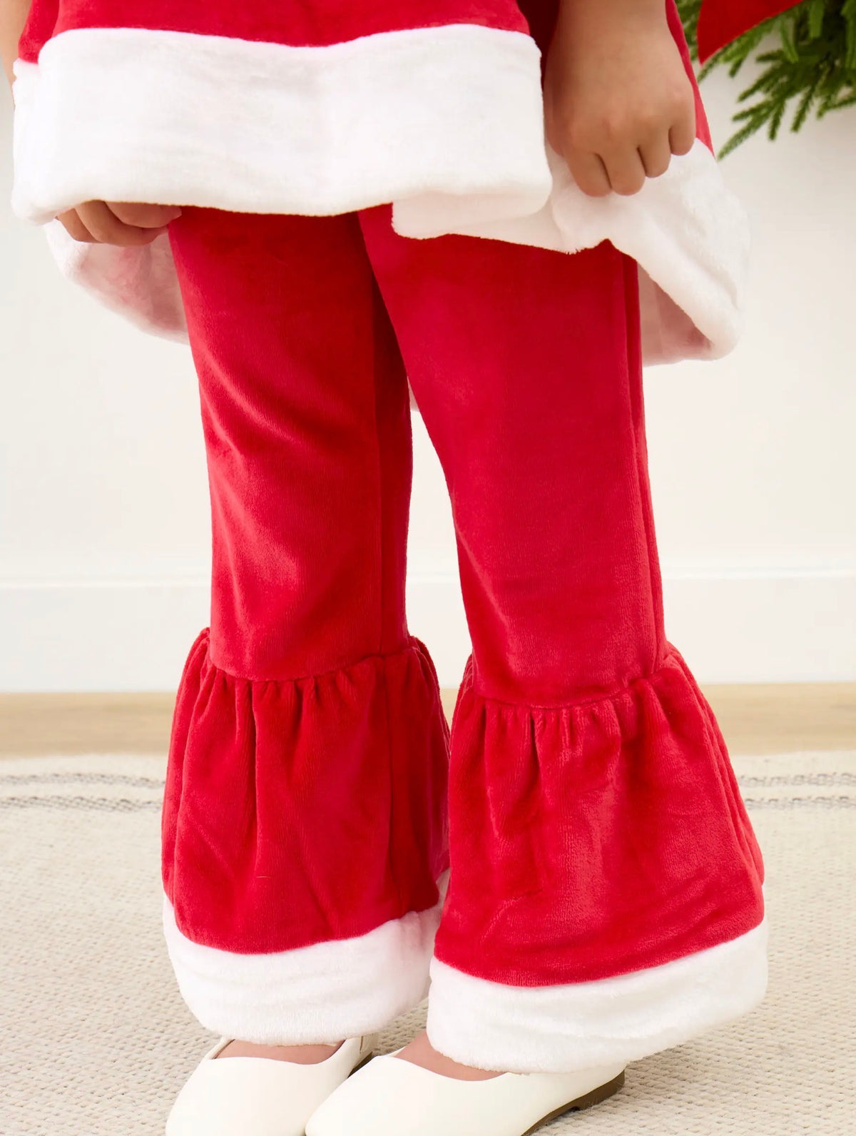 ‼️PRE-ORDER ‼️Red Velour Santa Tunic & Flare Pant Set