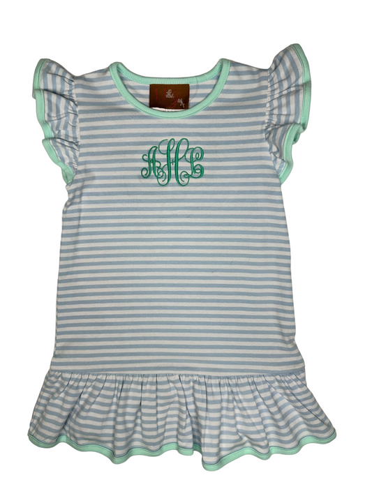 Blue/Mint Stripe Khloe Dress