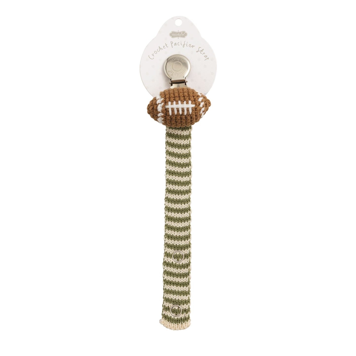 Football Crochet Paci Clip