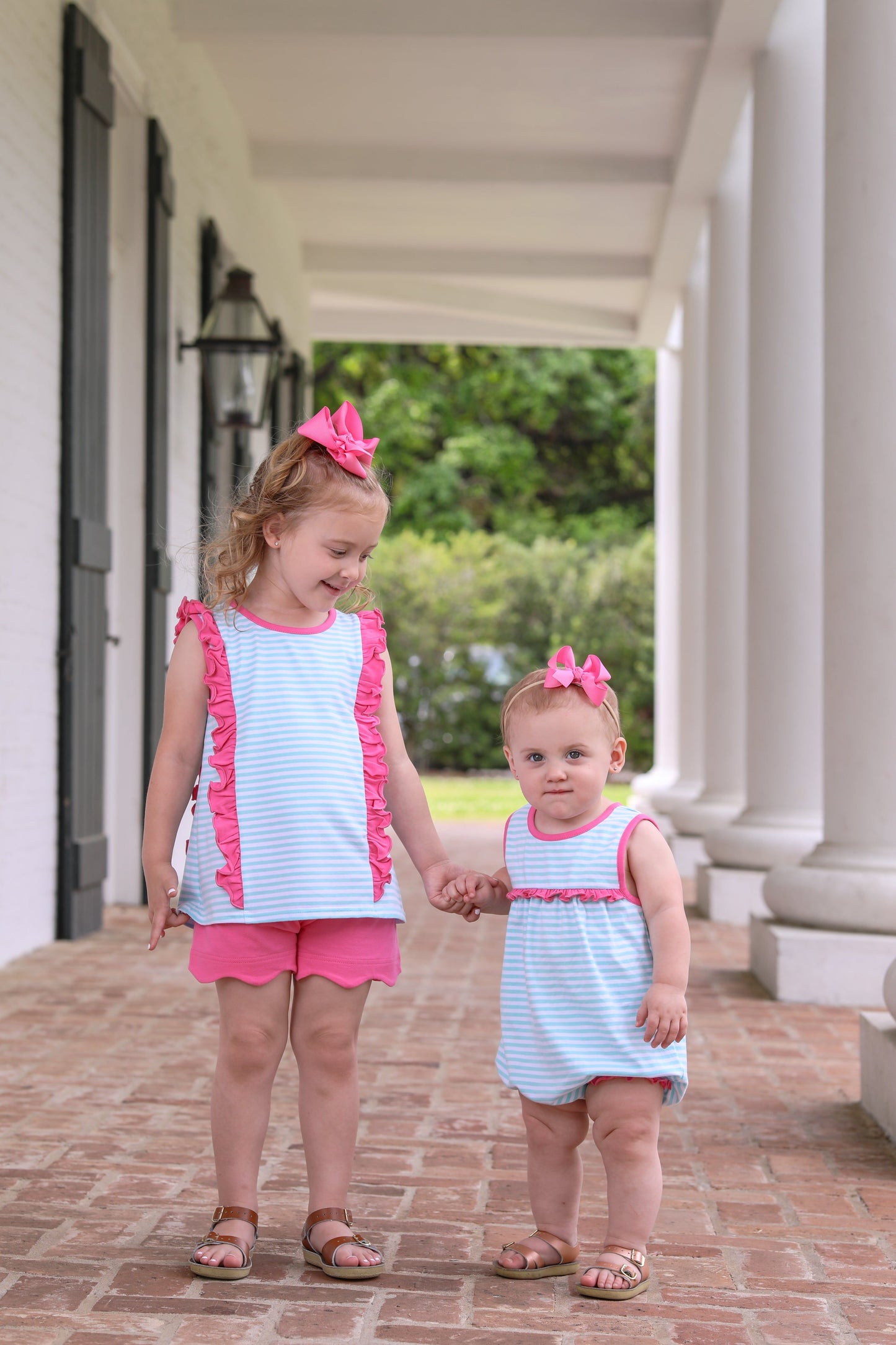 Aqua/Pink Stripe Hazel Short Set
