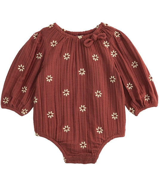 Daisy Embroidered Crinkle Gauze Bubble