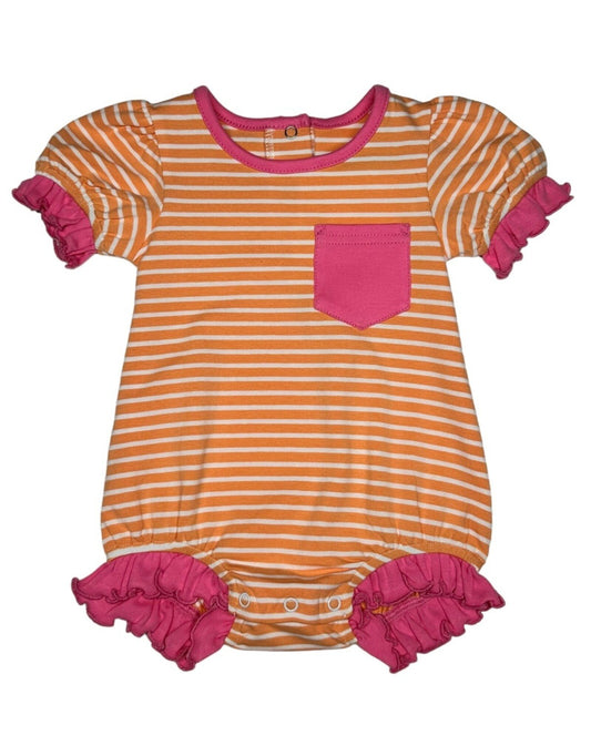 Paisley Orange & Pink Ruffle Bubble