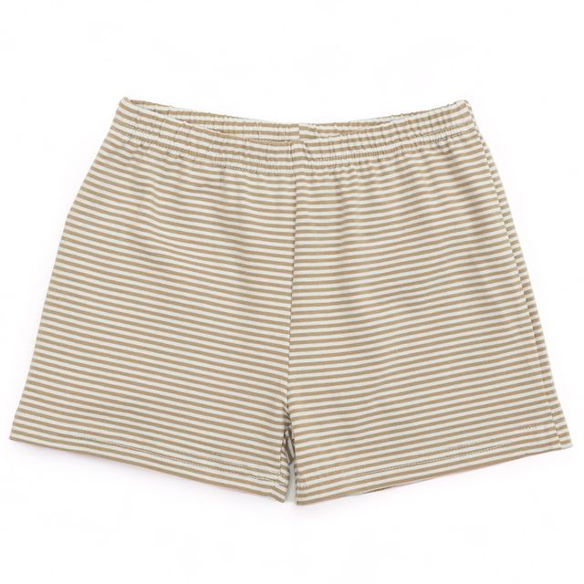 Khaki Stripe Knit Shorts
