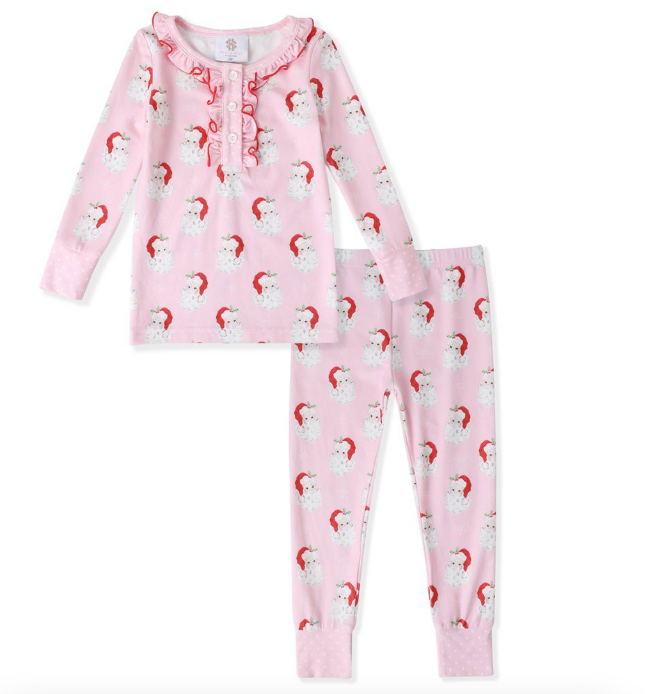 Pink Butterknit Santa 2pc Pajama