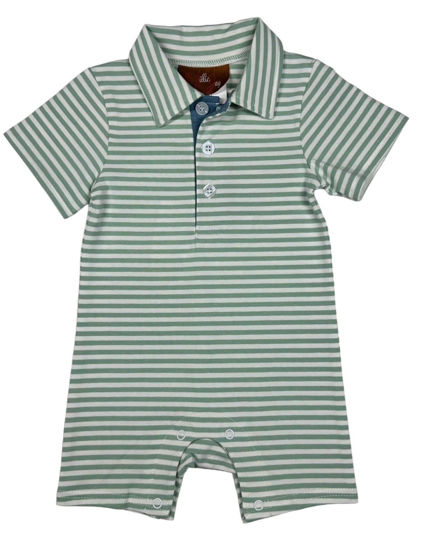 Green Stripe Cooper Romper