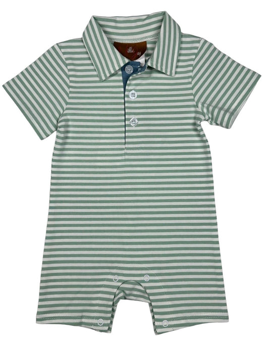 Green Stripe Cooper Romper