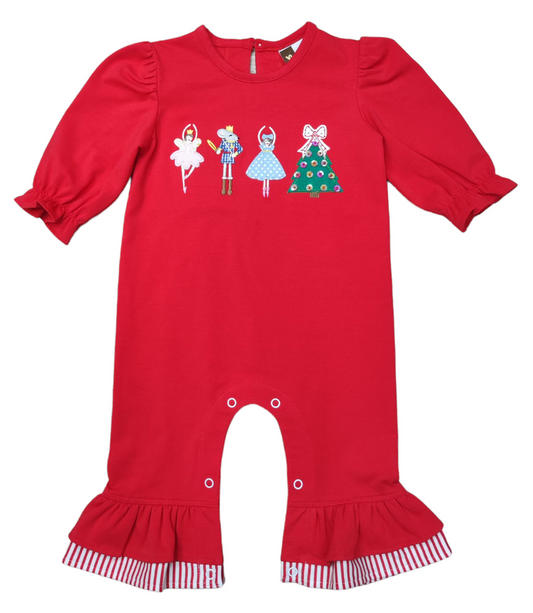 Nutcracker Appliqué Ruffle Romper