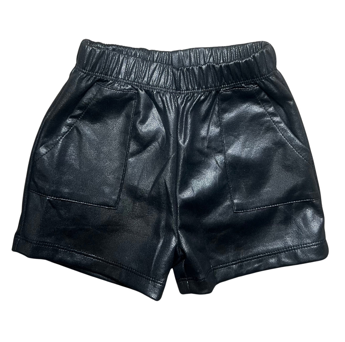 Faux Leather Black Shorts