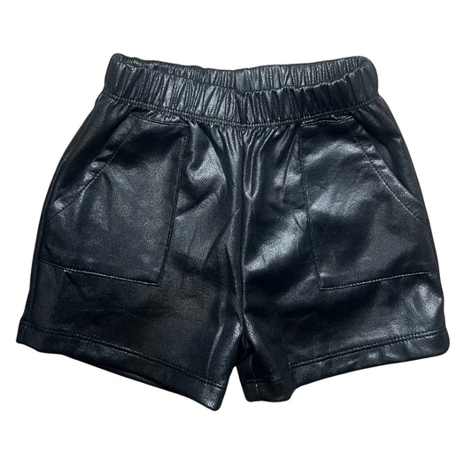Faux Leather Black Shorts