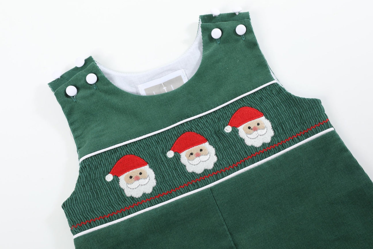Green Corduroy Santa Smocked JonJon