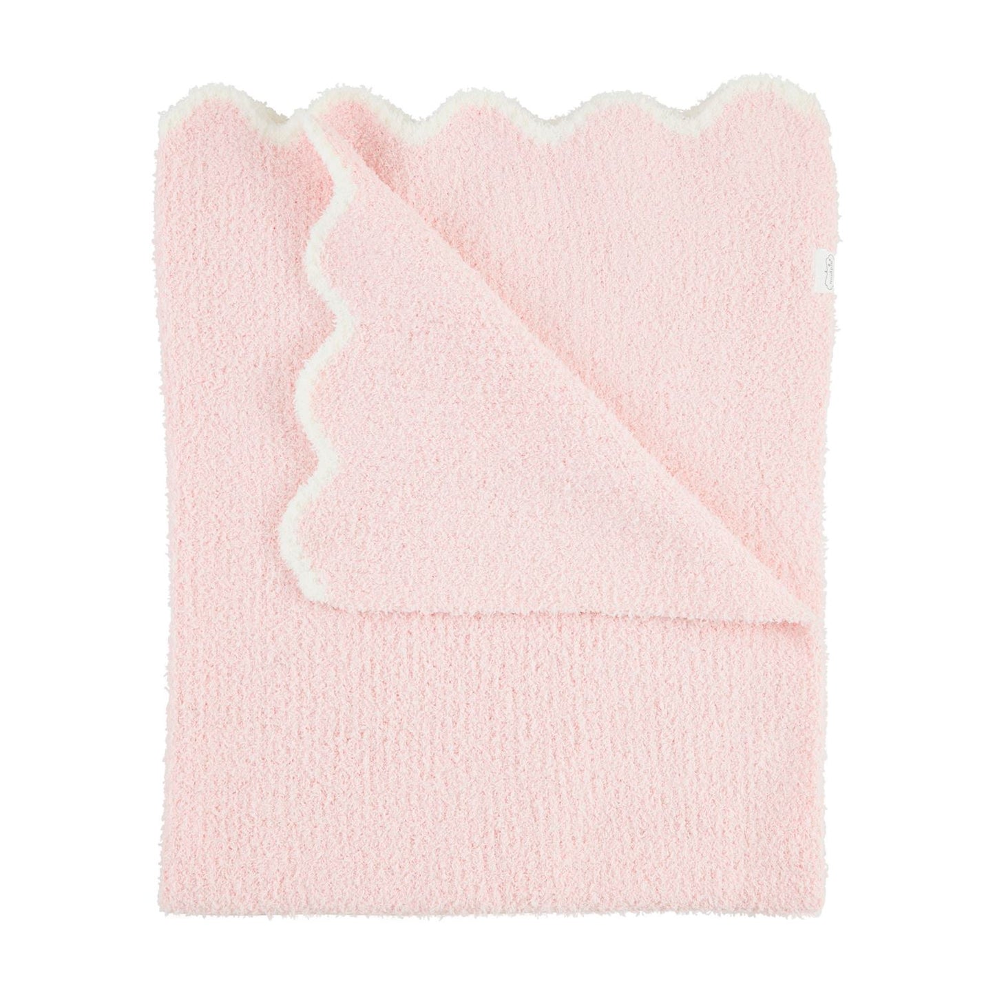 Pink w/White Trim Scallop Chenille