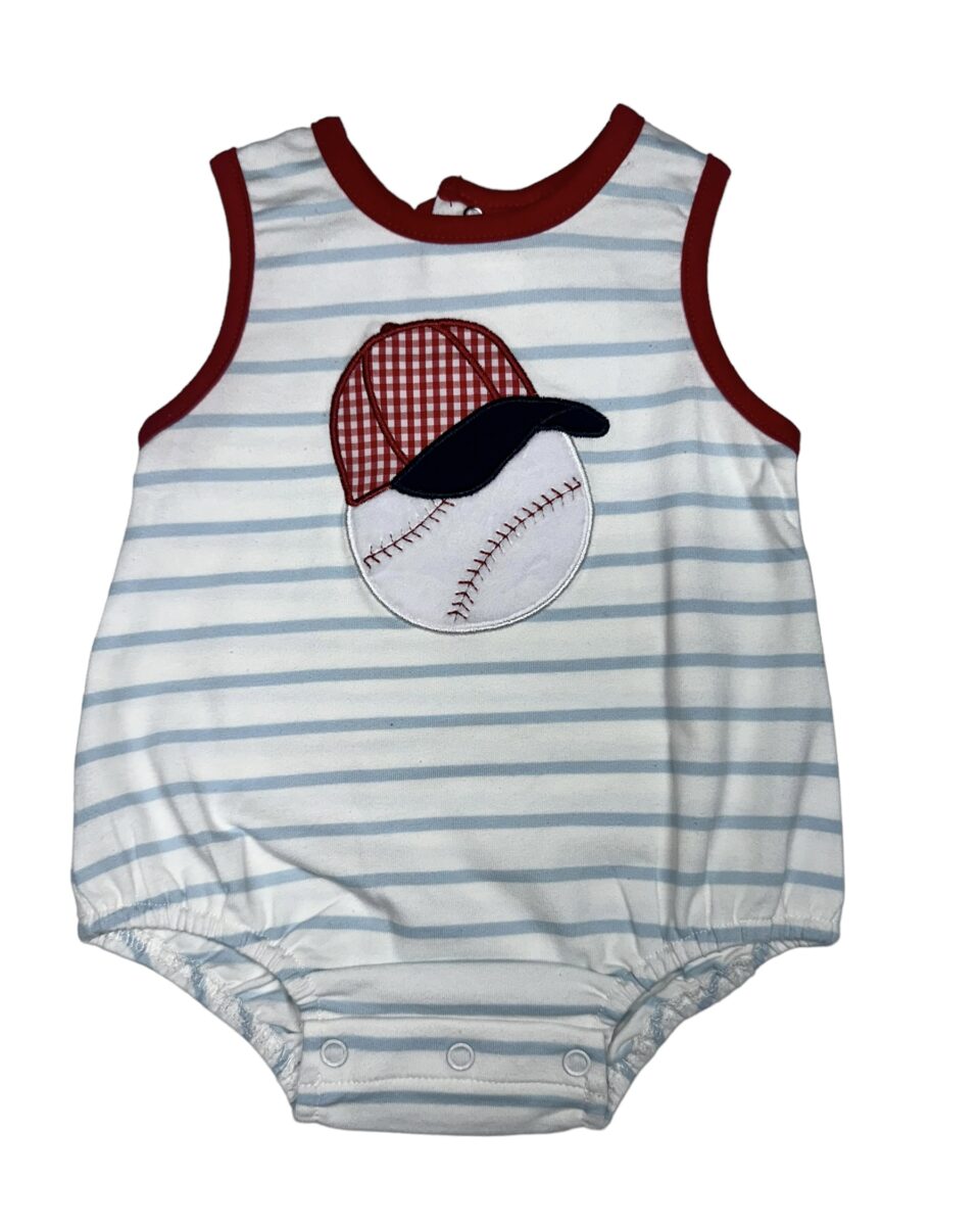 Baseball Boys Appliqué Bubble