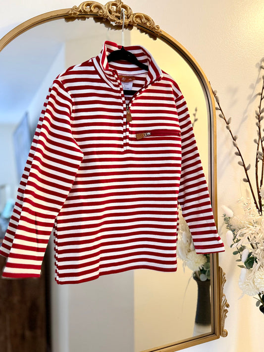 Maroon Stripe Kingston 1/4 Zip Pullover