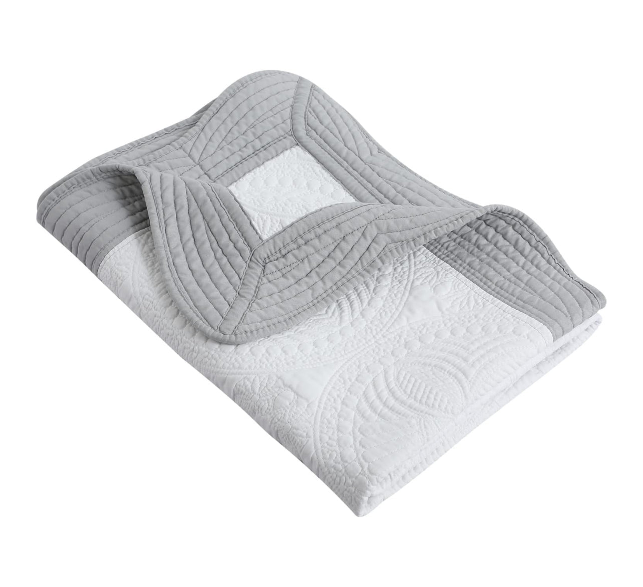 White w/Gray Baby Quilt