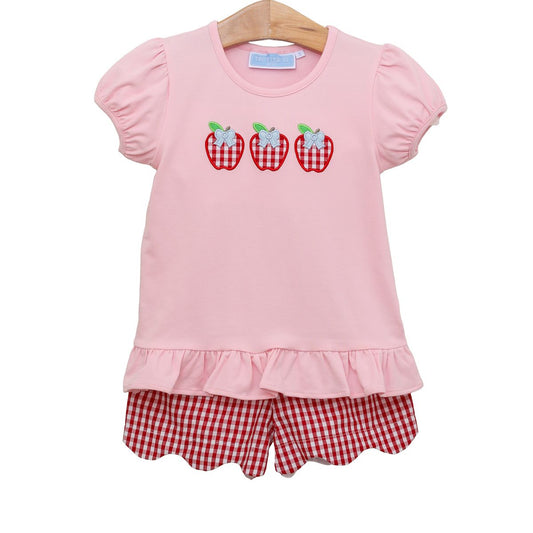 Apple Trio Ruffle Scallop Short Set