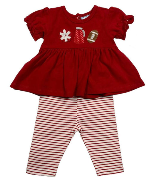 Red Football Girl Legging Set
