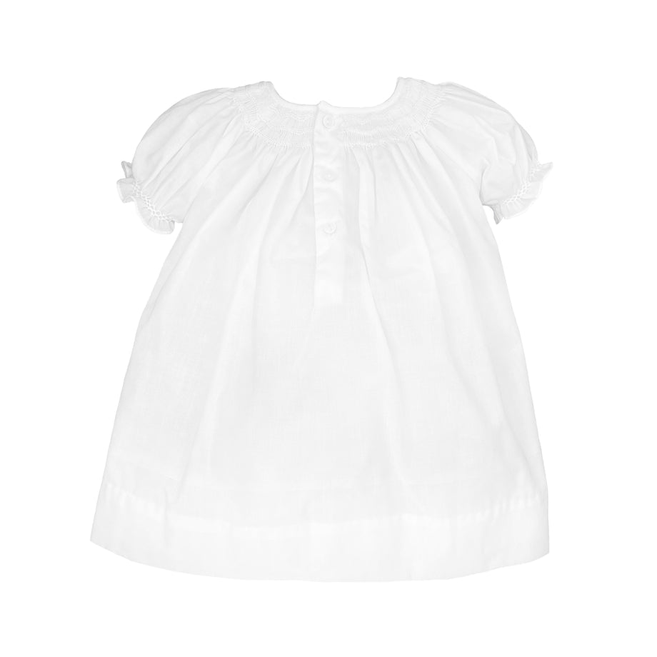 White Smocked Wave Dress
