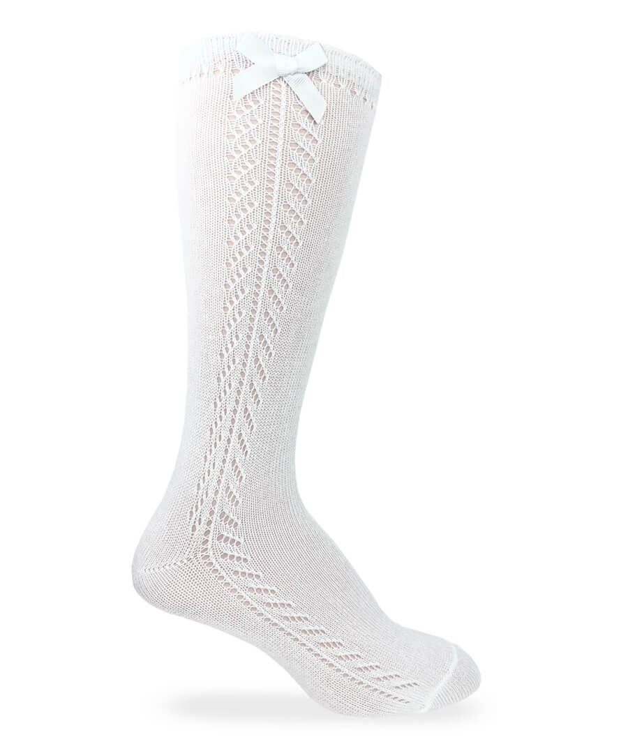 Pointelle Bow Knee High Socks 1 Pair