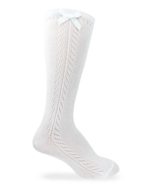 Pointelle Bow Knee High Socks 1 Pair
