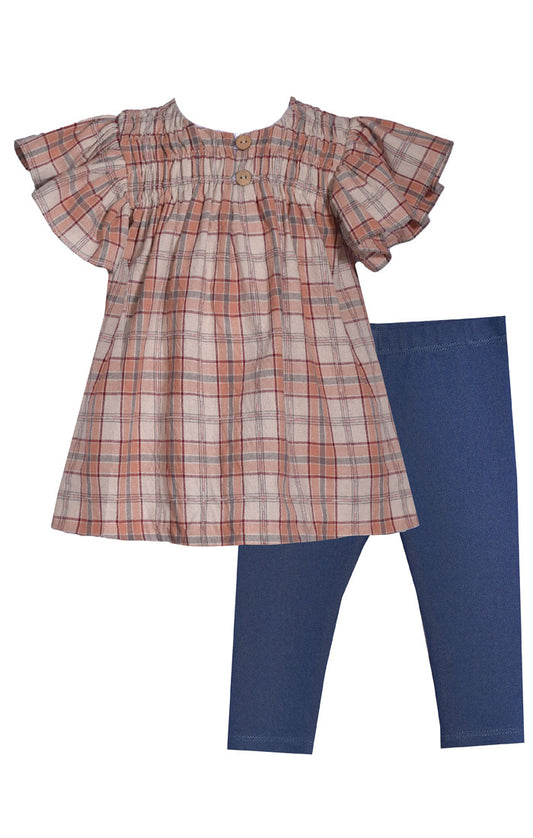 Plaid Flutter Legging Set