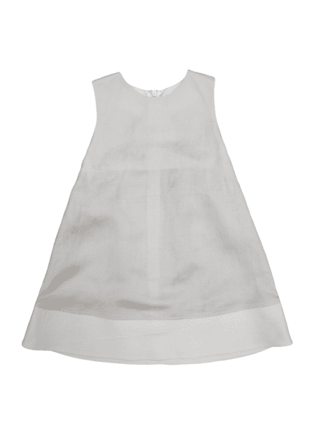 Khaki Linen Scallop Back Dress