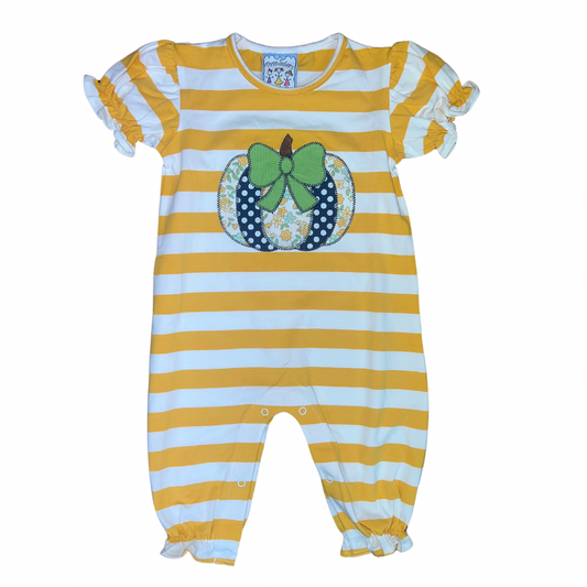 Pumpkin Appliqué Mustard Romper