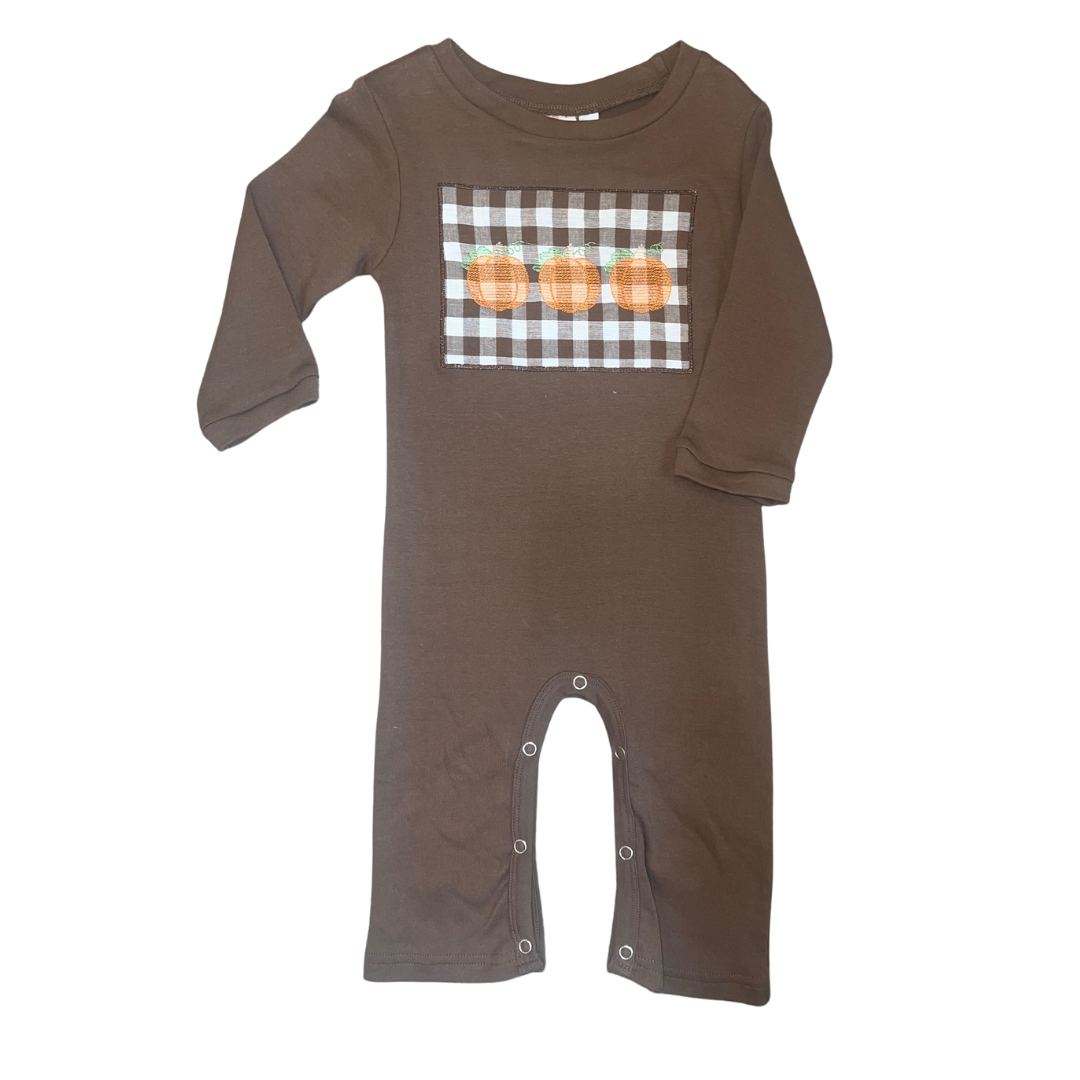 Brown Pumpkin Trio Romper