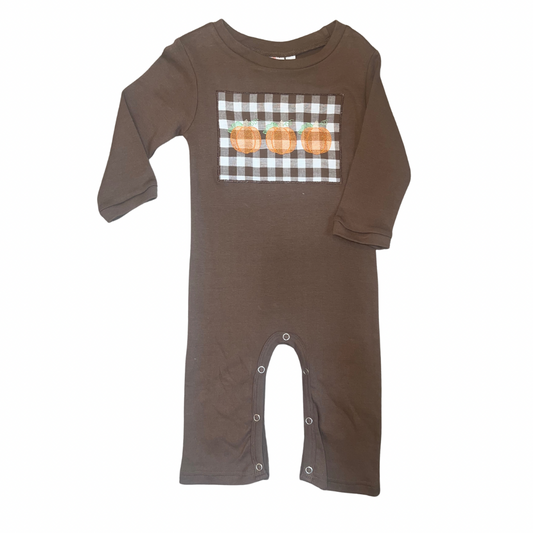 Brown Pumpkin Trio Romper