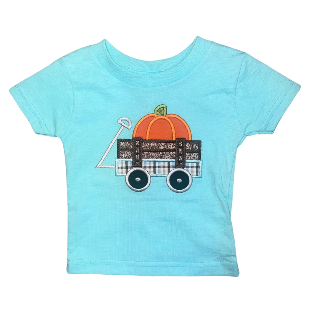 Pumpkin Wagon Blue Tee