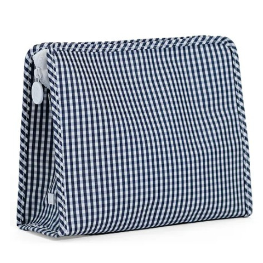 Roadie Medium Zip Pouch- Gingham Navy by TRVL Design