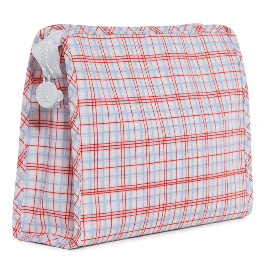 Roadie Medium Zip Pouch- Plaid Red by TRVL Design