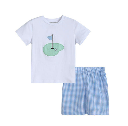 Blue Gingham Golf Set