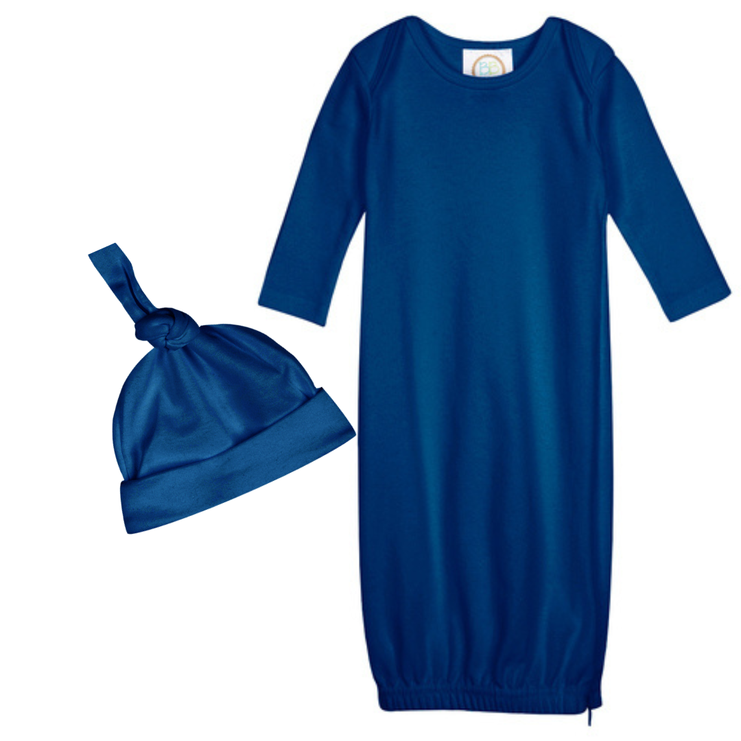 Navy Gown & Knotted Hat Set