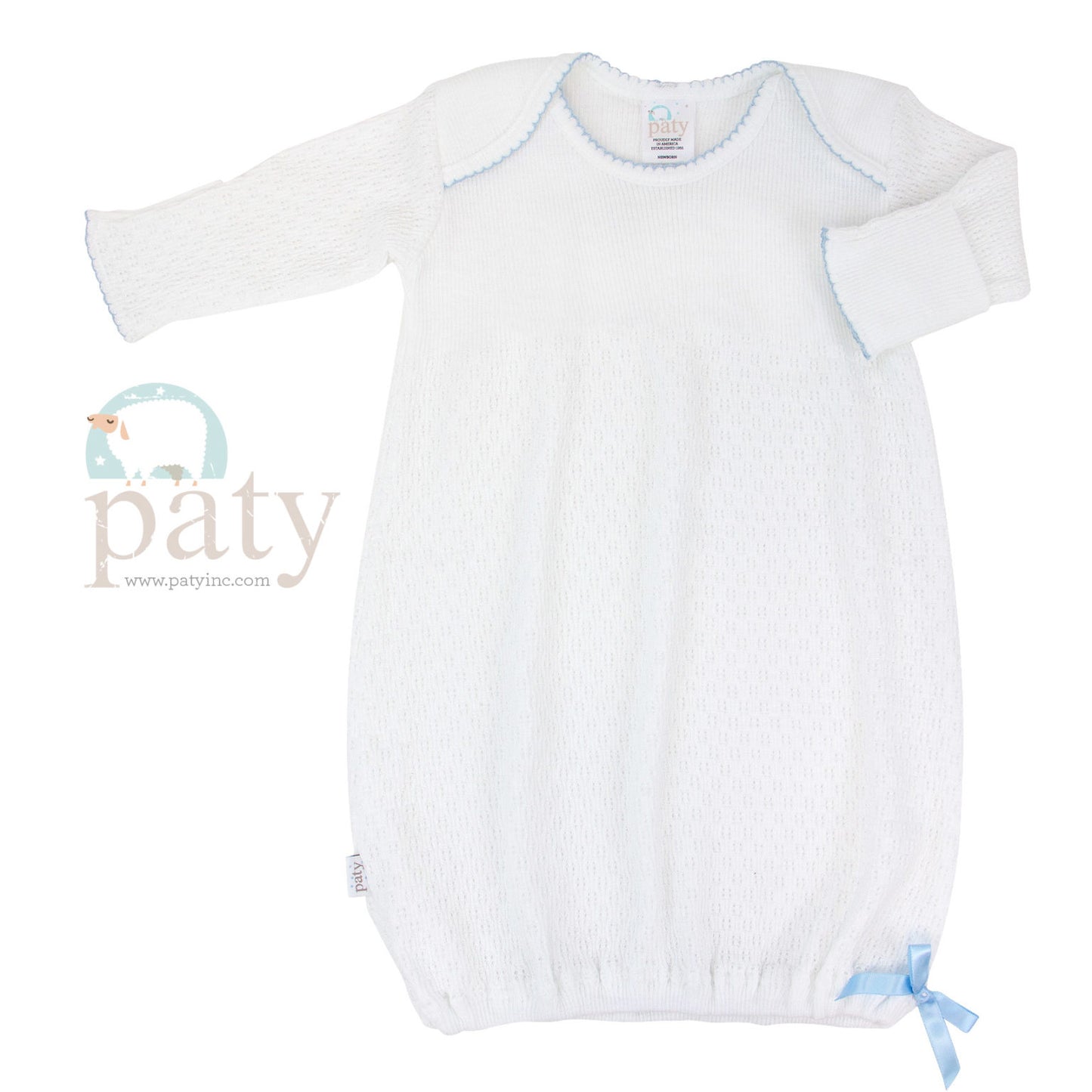Paty Inc. White w/Blue Gown