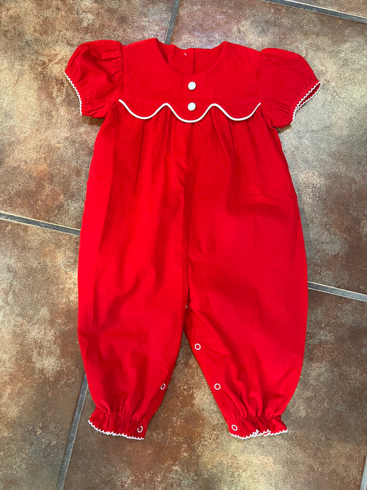 TRUE Red Corduroy Romper