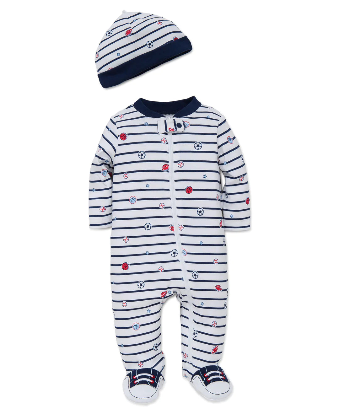 Sports Star Zipper Footie & Hat