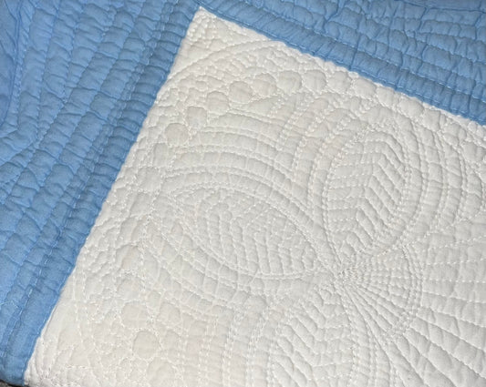 White w/Blue Baby Quilt