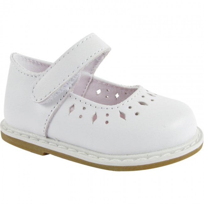 Laynie White Leather Mary Janes