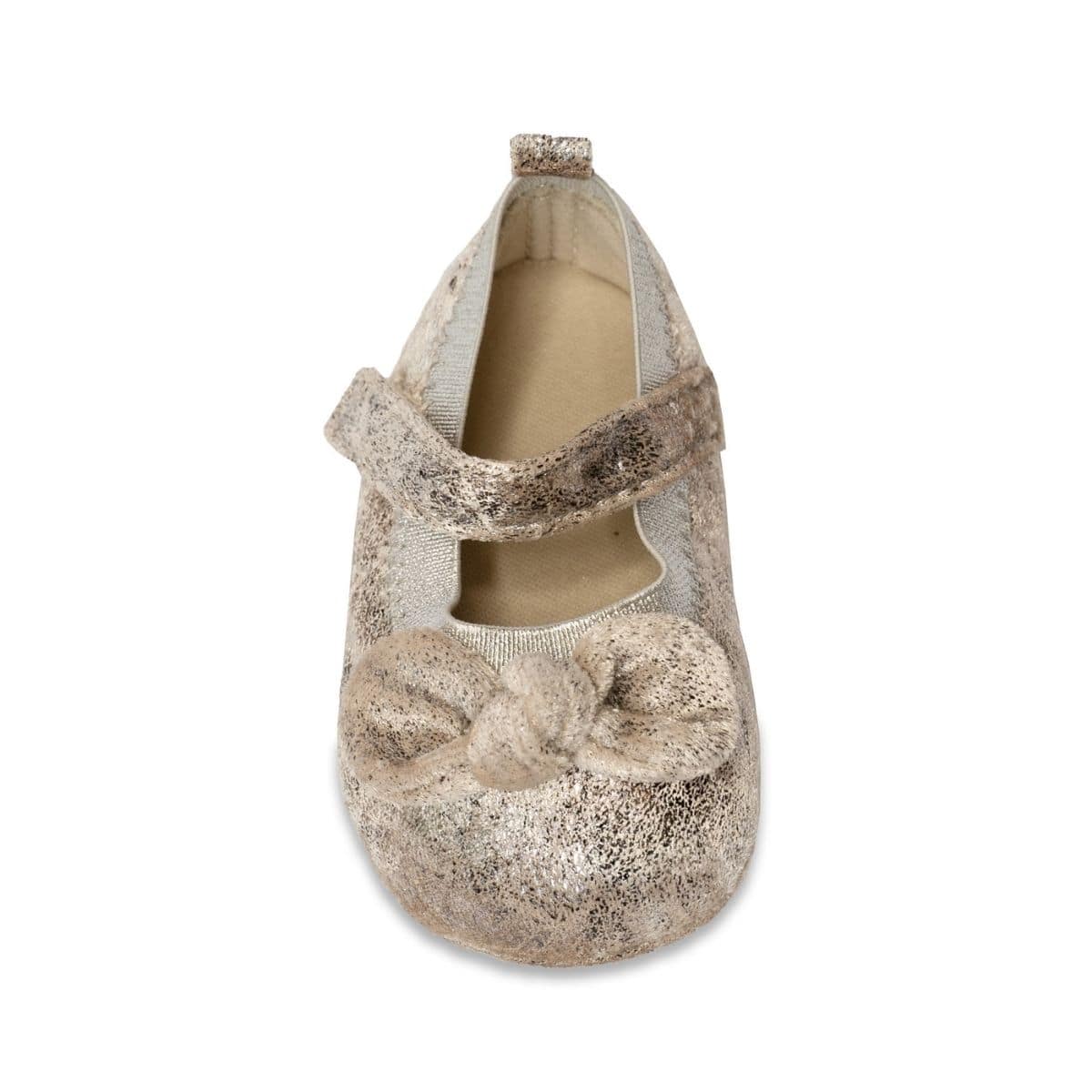 Baby Deer Taupe/Silver Distressed Mary Jane